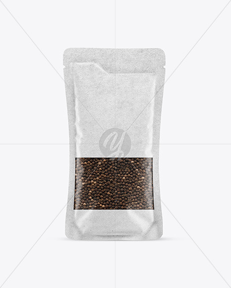 Kraft Food Bag With Black Pepper Mockup Kraft Food Bag With Black Pepper Mockup