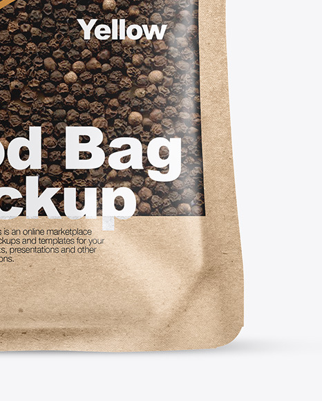 Kraft Food Bag With Black Pepper Mockup Kraft Food Bag With Black Pepper Mockup