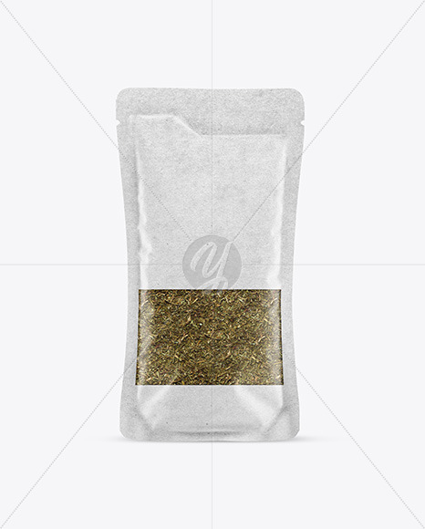 Kraft Food Bag With Dill Mockup