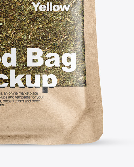 Kraft Food Bag With Dill Mockup Kraft Food Bag With Dill Mockup