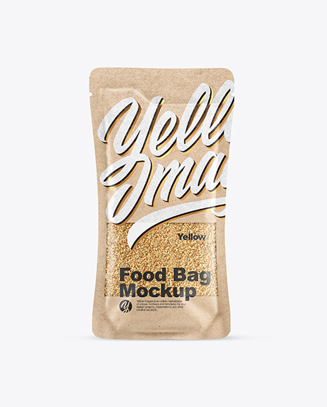 Kraft Food Bag With Nuts Mockup