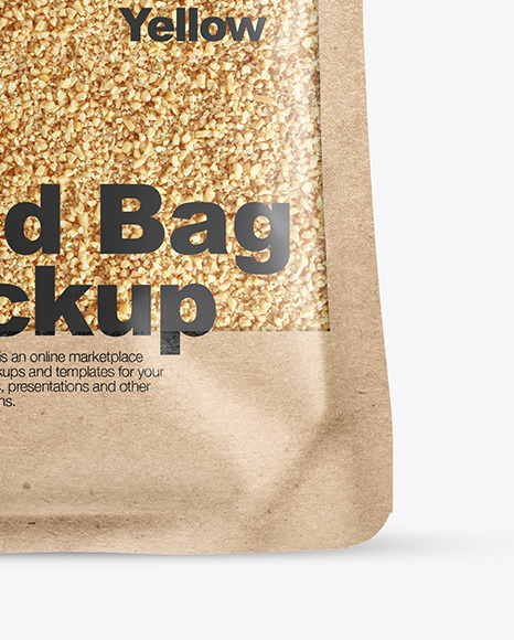 Kraft Food Bag With Nuts Mockup