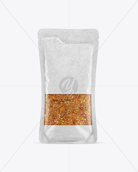 Kraft Food Bag With Seasoning Mockup