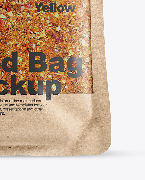 Kraft Food Bag With Seasoning Mockup