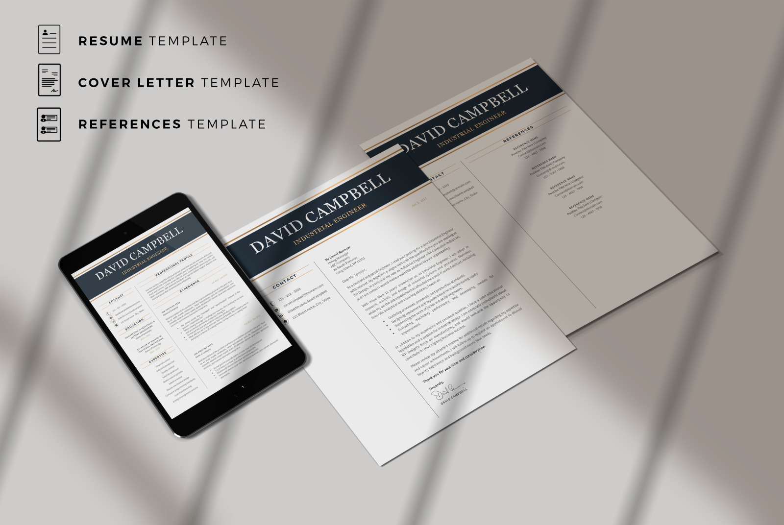 Professional Resume Template for Engineers. Engineering Resume, CV + Cover Letter + References