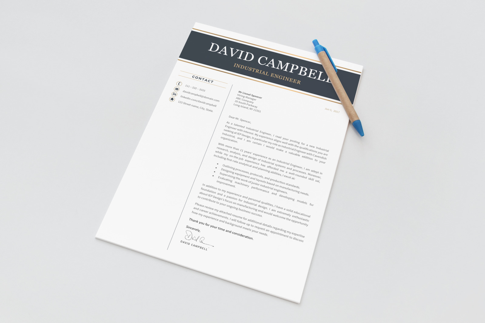 Professional Resume Template for Engineers. Engineering Resume, CV + Cover Letter + References