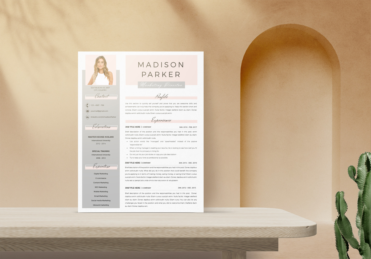 Creative Resume, CV Template for Microsoft Word &amp; Pages. Resume Design + Cover Letter + References