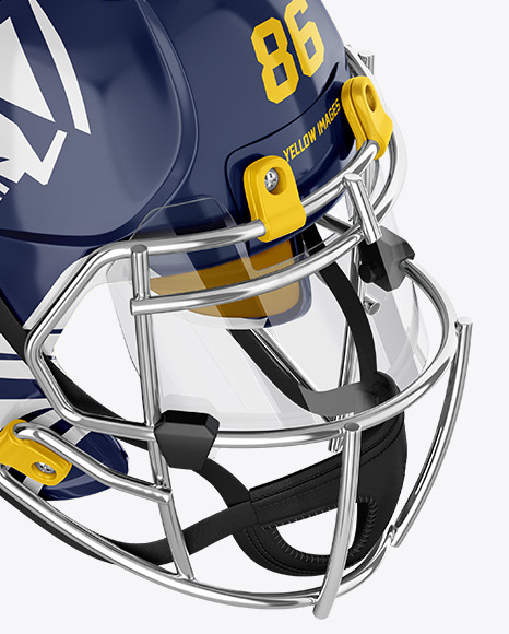 American Football Helmet Mockup - Top HalfSide View