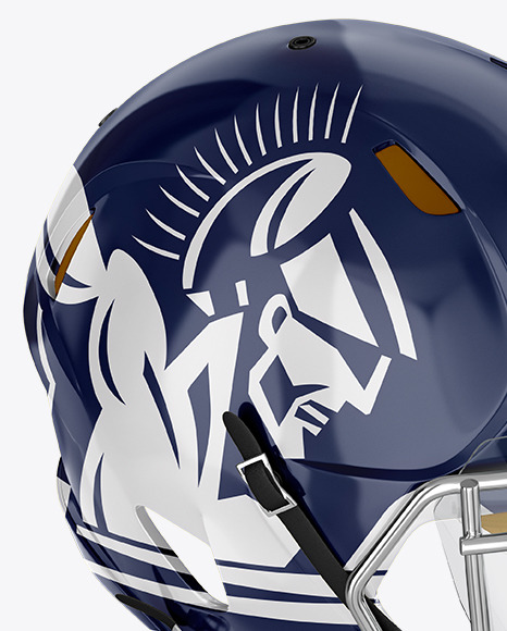 American Football Helmet Mockup - Top HalfSide View