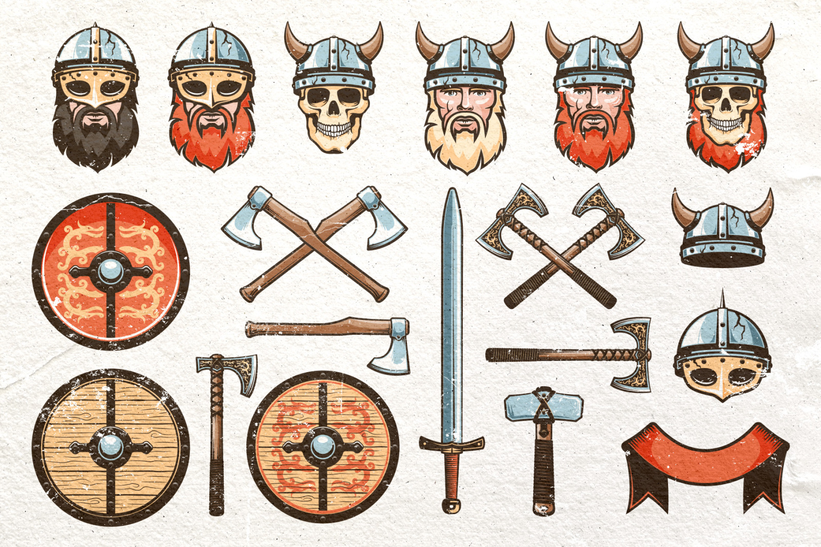 Viking Warrior Logo Retro Bundle