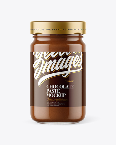 Clear Glass Jar with Chocolate Paste Mockup