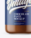 Clear Glass Jar with Chocolate Paste Mockup