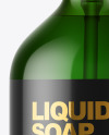 Green Liquid Soap Bottle with Pump Mockup