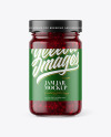 Clear Glass Jar with Cranberry Jam Mockup Clear Glass Jar with Cranberry Jam Mockup