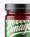 Clear Glass Jar with Cranberry Jam Mockup Clear Glass Jar with Cranberry Jam Mockup
