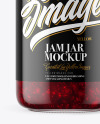 Clear Glass Jar with Cranberry Jam Mockup Clear Glass Jar with Cranberry Jam Mockup