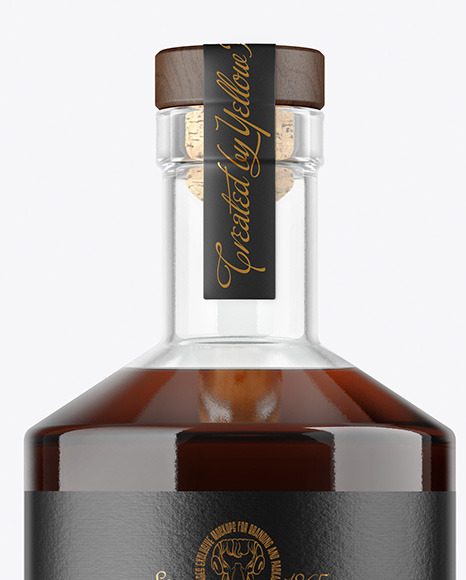 Black Rum Bottle Mockup