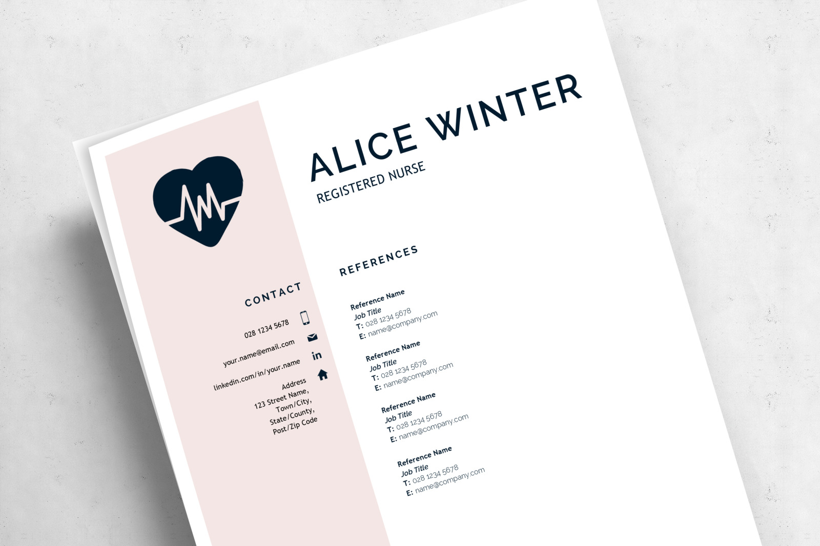 RN Nurse Resume Template. Registered Nurse Resume, Cover Letter and References. Nursing Resume CV RN Nurse Resume Template. Registered Nurse Resume, Cover Letter and References. Nursing Resume CV