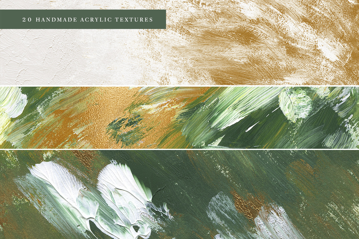 20 Golden Spring Acrylic Textures