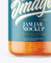 Clear Glass Jar with Apricot Jam Mockup