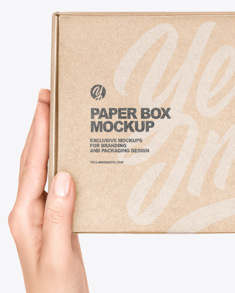 Paper Box in a Hands Mockup