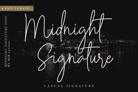Midnight Signature Font - Creative Store