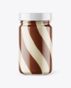 Clear Glass Jar with Duo Chocolate Spread Mockup