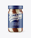 Clear Glass Jar with Duo Chocolate Spread Mockup