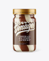 Clear Glass Jar with Duo Chocolate Spread Mockup