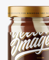 Clear Glass Jar with Duo Chocolate Spread Mockup