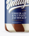 Clear Glass Jar with Duo Chocolate Spread Mockup