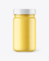 Clear Glass Jar with Ghee Clarified Butter Mockup