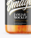 Clear Glass Jar with Apricot Jam Mockup