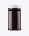 Clear Glass Jar with Blackberry Jam Mockup