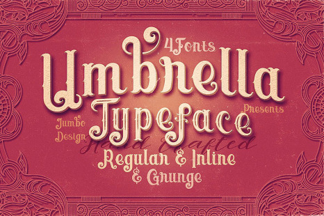 Umbrella - 4 Display Fonts - Fantasy font