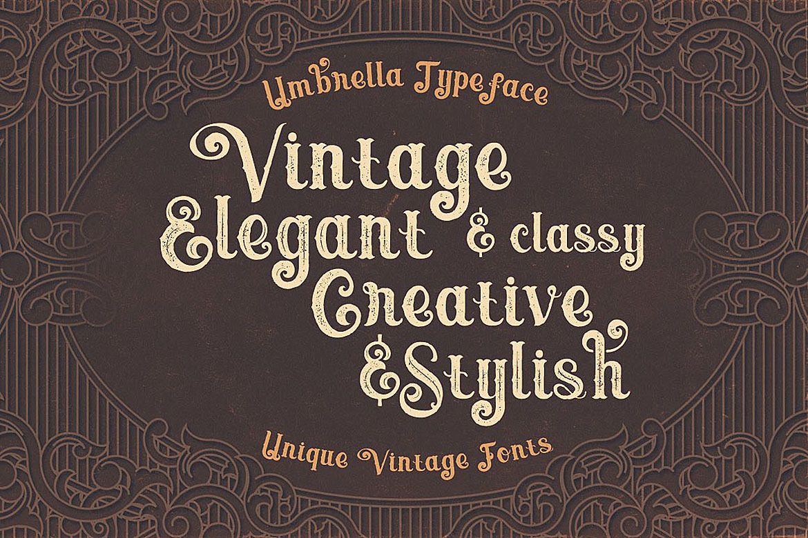Umbrella - 4 Display Fonts Umbrella - 4 Display Fonts