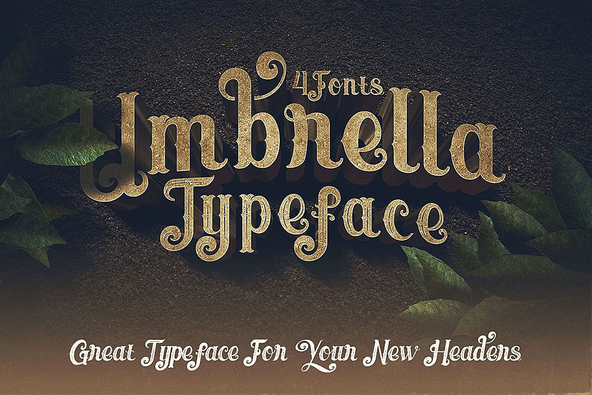 Umbrella - 4 Display Fonts Umbrella - 4 Display Fonts