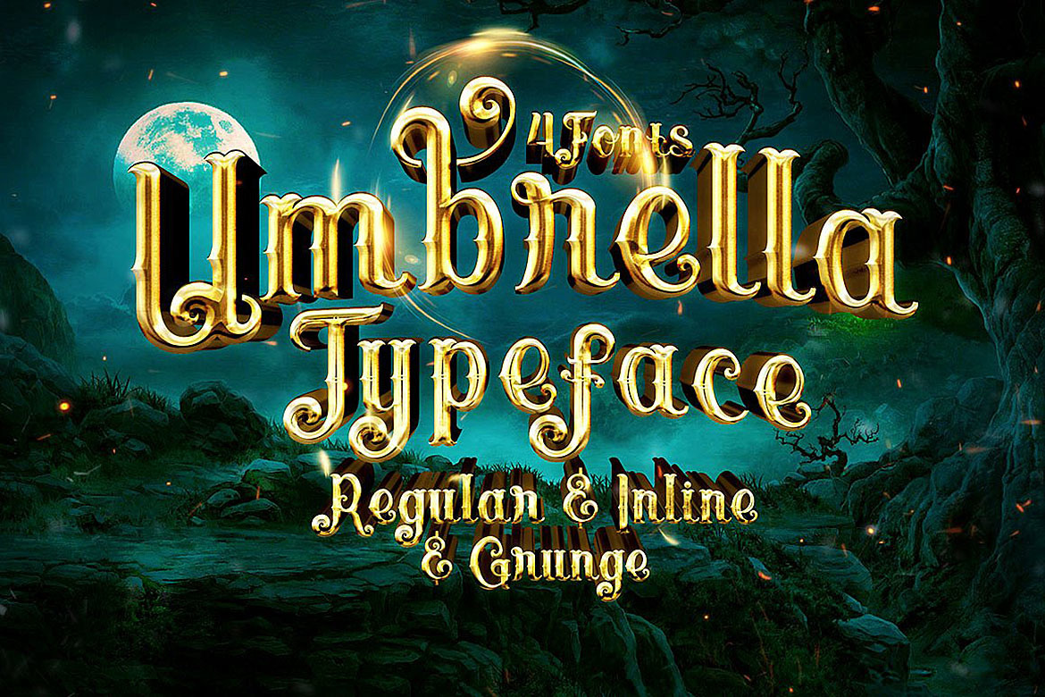 Umbrella - 4 Display Fonts Umbrella - 4 Display Fonts