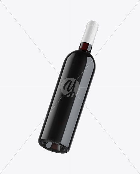 Fly Green Glass Red Wine Bottle Mockup Fly Green Glass Red Wine Bottle Mockup