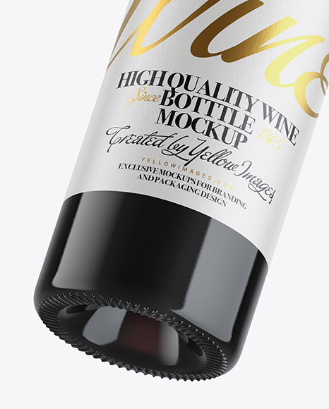 Fly Green Glass Red Wine Bottle Mockup Fly Green Glass Red Wine Bottle Mockup