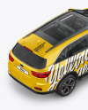 Crossover SUV Mockup - Back Half Side View (high angle shot)