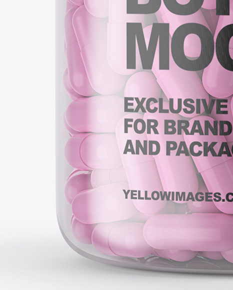 Clear Pills Bottle Mockup