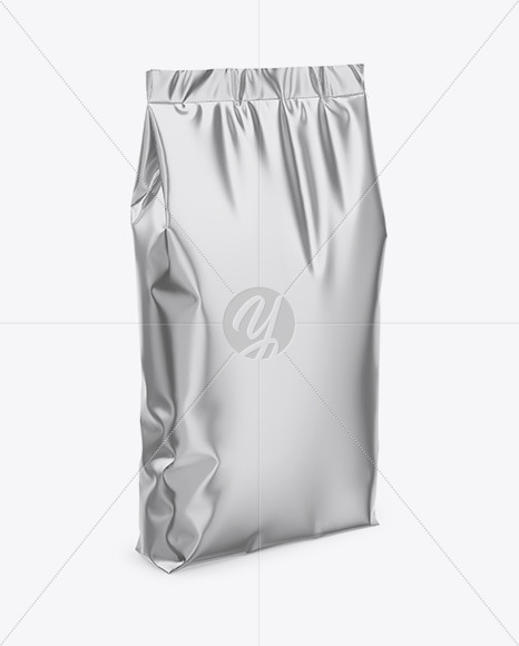 Metallic Stand-Up Bag Mockup - Half Side View