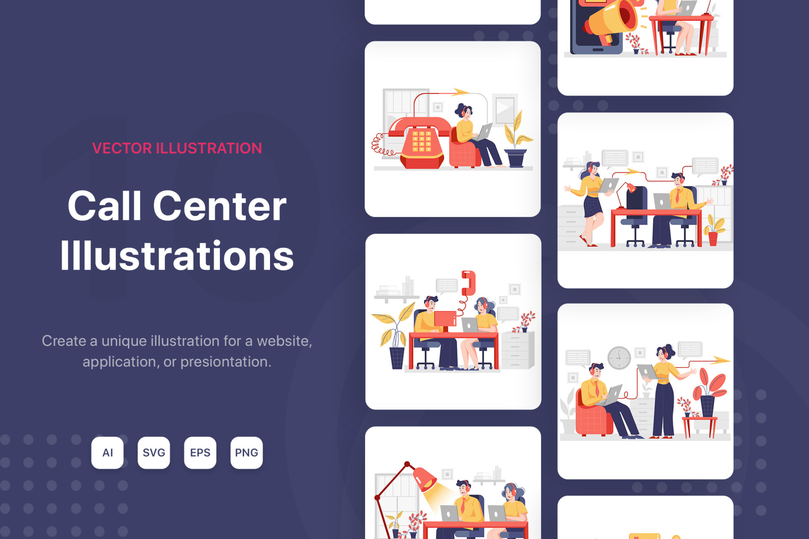 M77_Call Center Illustrations M77_Call Center Illustrations