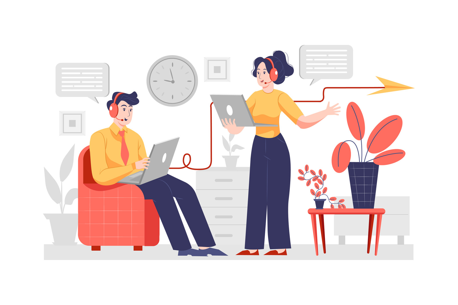 M77_Call Center Illustrations M77_Call Center Illustrations