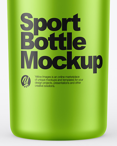 Matte Metallic Sport Bottle Mockup