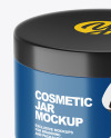 Glossy Plastic Cosmetic Jar Mockup - Front View (High-Angle Shot)