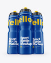 Three Glossy Sport Bottles Mockup