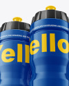 Three Glossy Sport Bottles Mockup