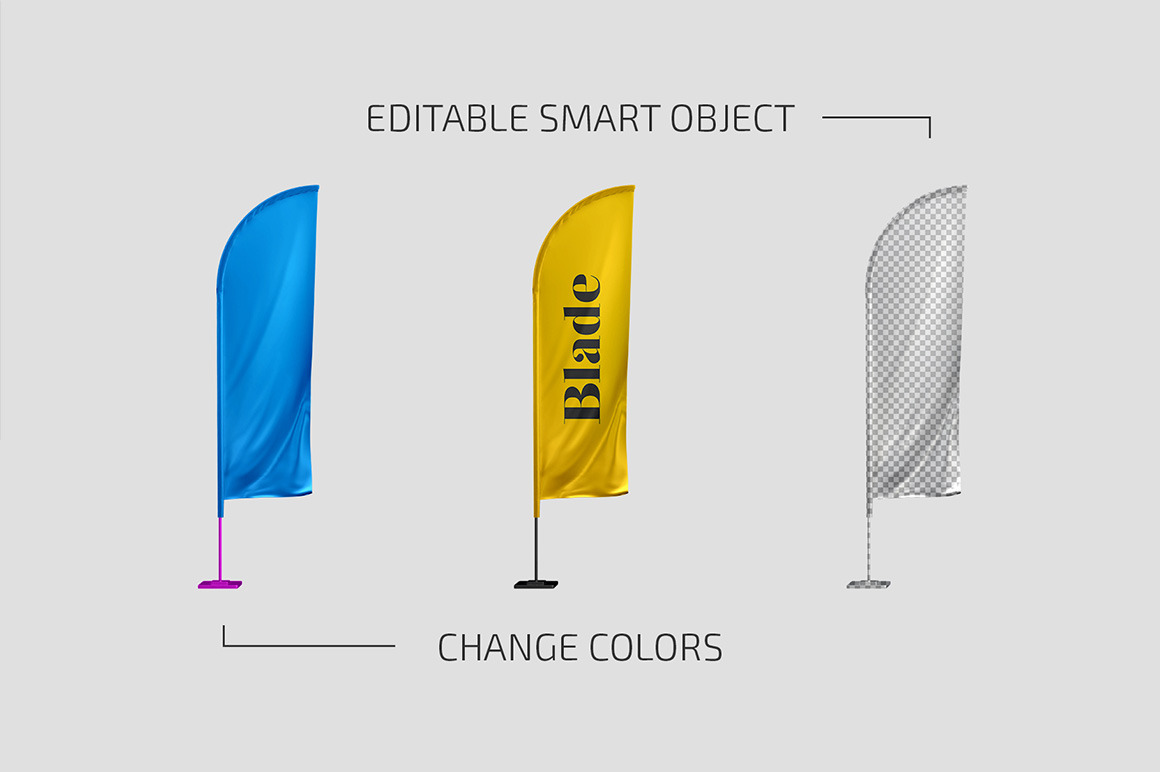 Feather Flags Mockup Set Feather Flags Mockup Set